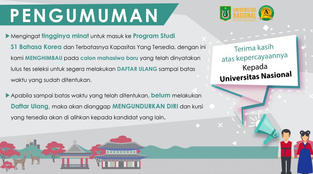 Pengumuman Program Studi S1 Bahasa Korea