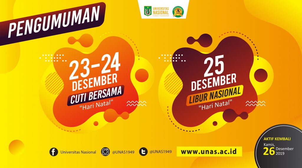 Pengumuman Libur Cuti Bersama Dan Hari Natal 2019