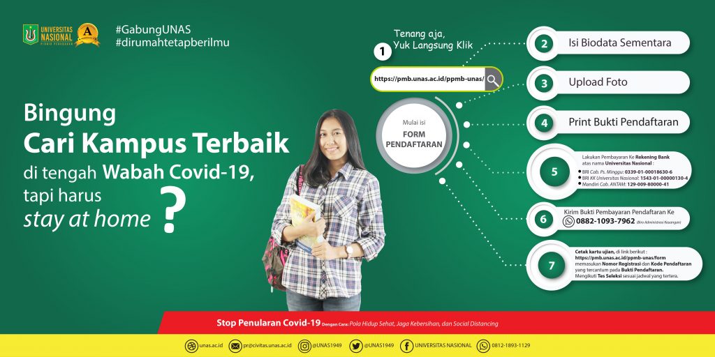 Alur Pendaftaran Online Mahasiswa Baru UNAS Semester Ganjil T.A. 2020/2021