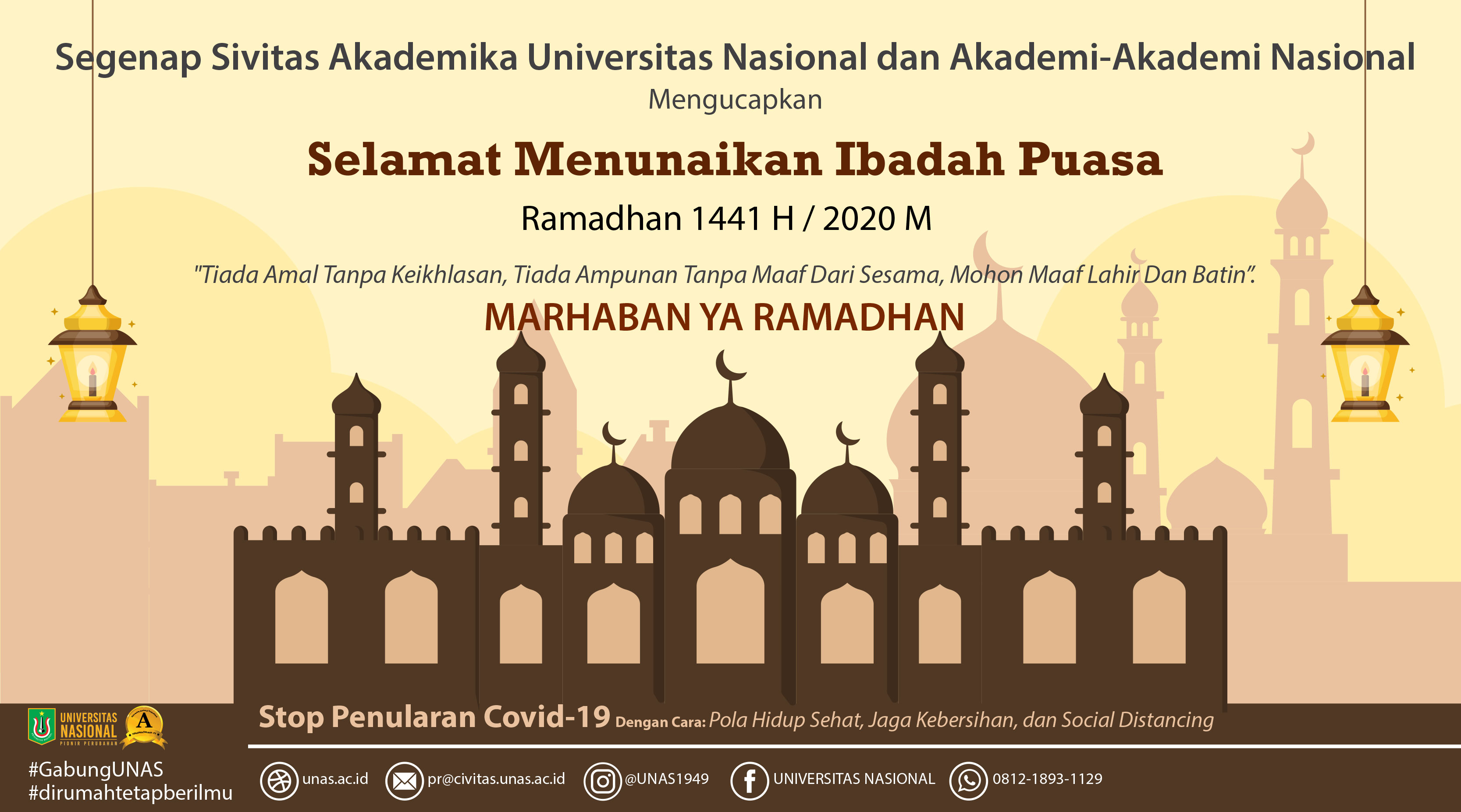Selamat Menunaikan Ibadah Puasa Ramadhan 1441 H - MPR UNAS
