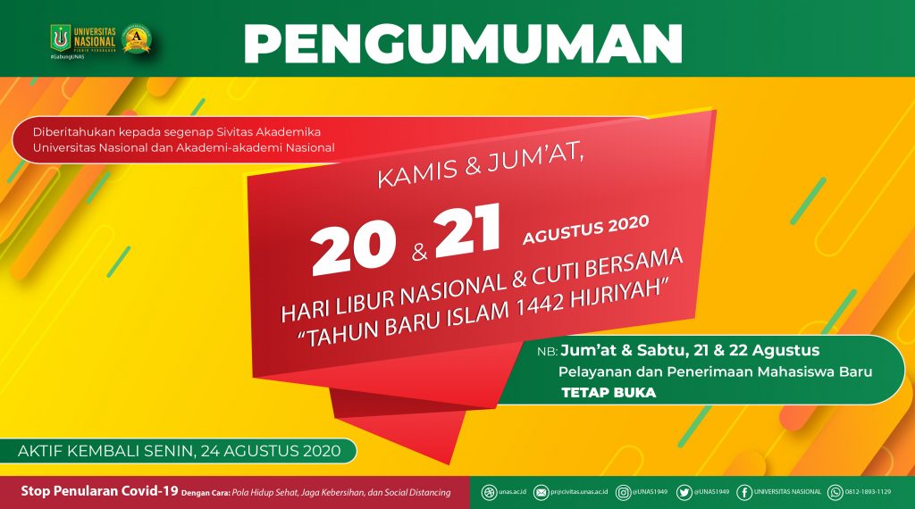 HARI LIBUR NASIONAL & CUTI BERSAMA “TAHUN BARU ISLAM 1442 HIJRIYAH”