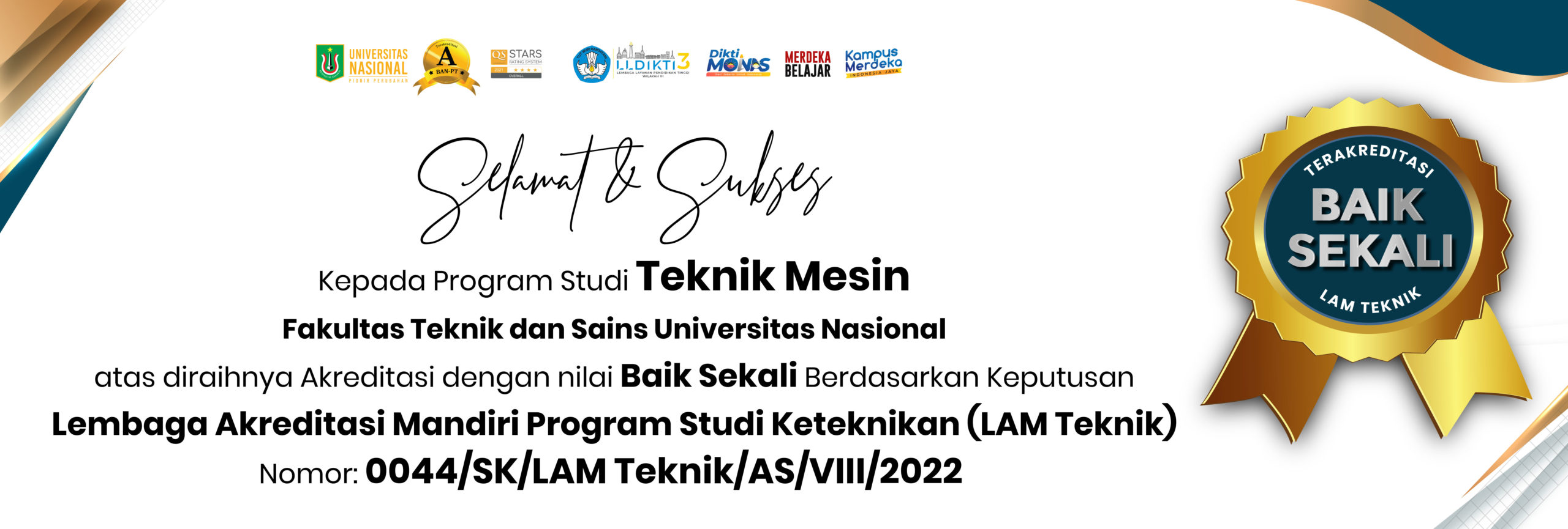 Selamat & Sukses Kepada Program Studi Teknik Mesin Fakultas Teknik Dan ...