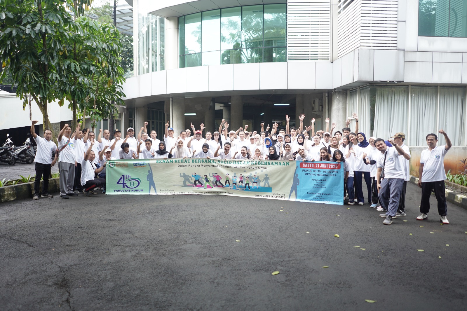 Senam Bersama Meriahkan Dies Natalis ke-40 Fakultas Hukum UNAS